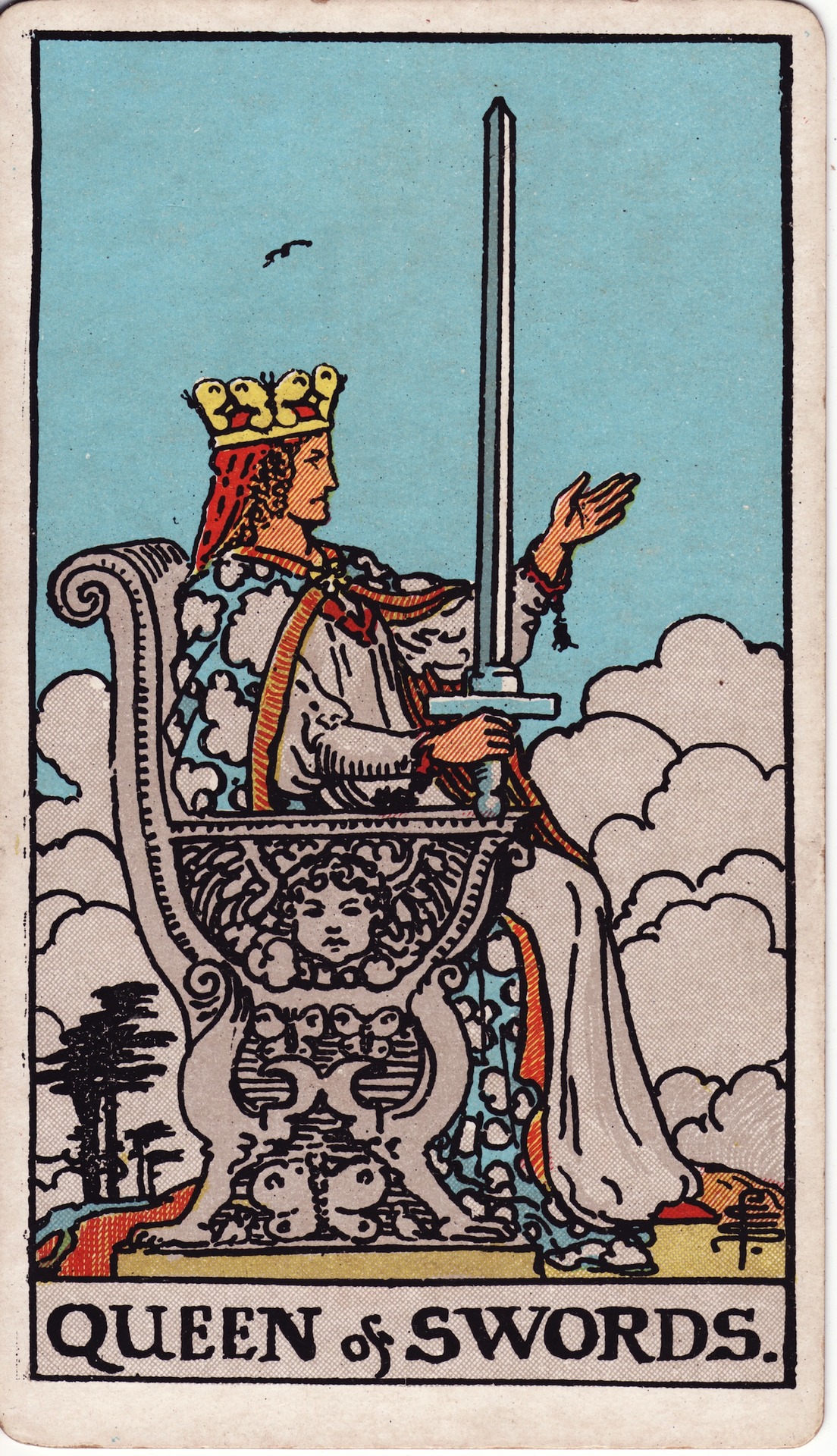 Kılıç Kraliçesi tarot kartı